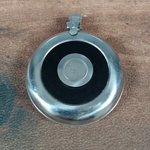 Round Metal Flask Hip Pocket Drink Alcohol Portable Screw Cap